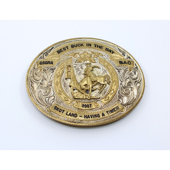 CRUMRINE 2007 Best Buck In The Bay GSGRA Bull Riding Champion Trophy Belt Buckle - Picture 1 of 2